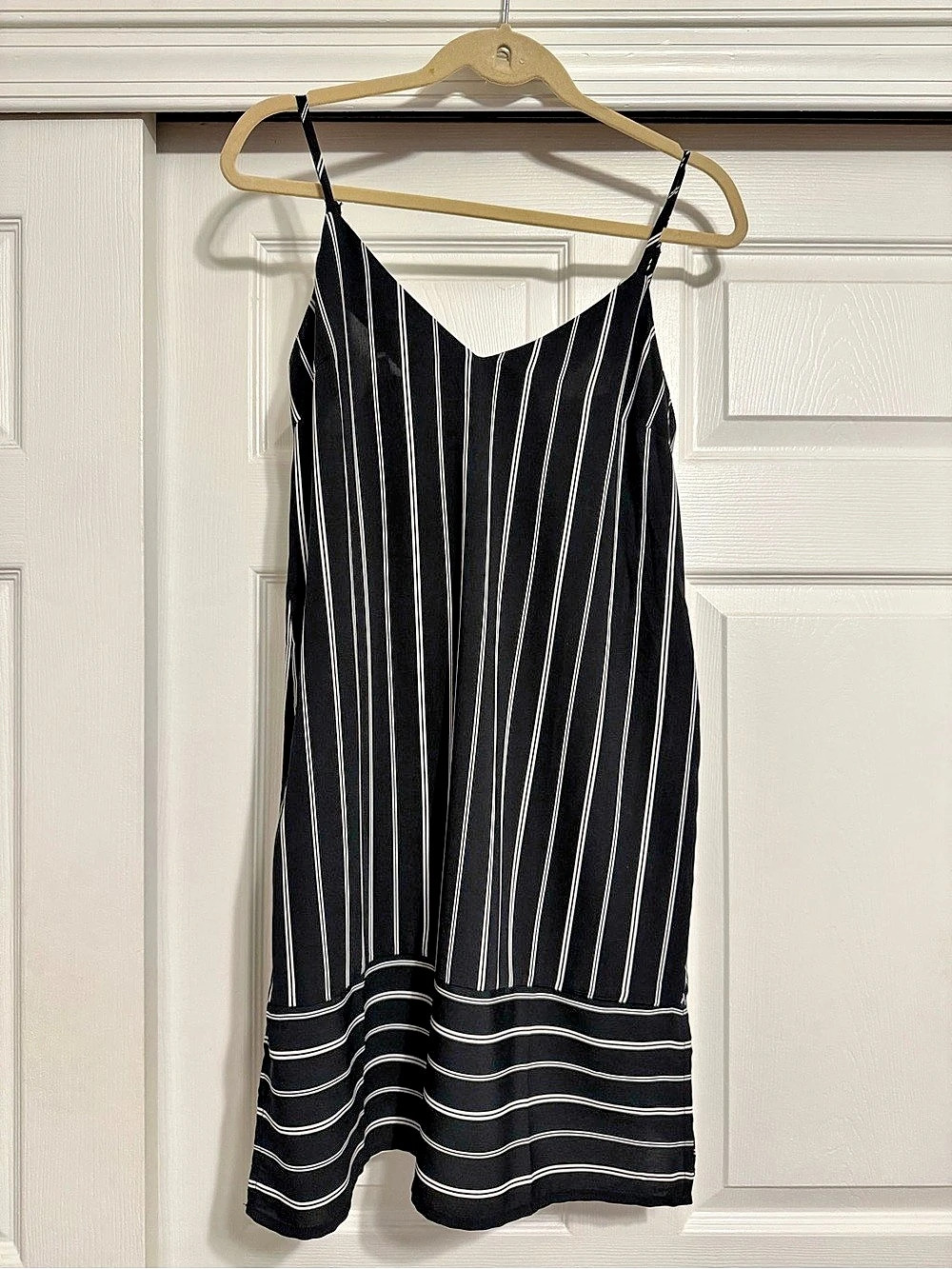 Striped Mini Dress in nave blue & White- Like New